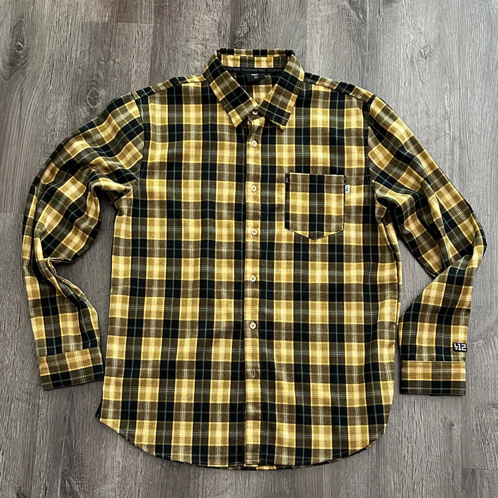 Shop 412 Yellow Plaid Button Down